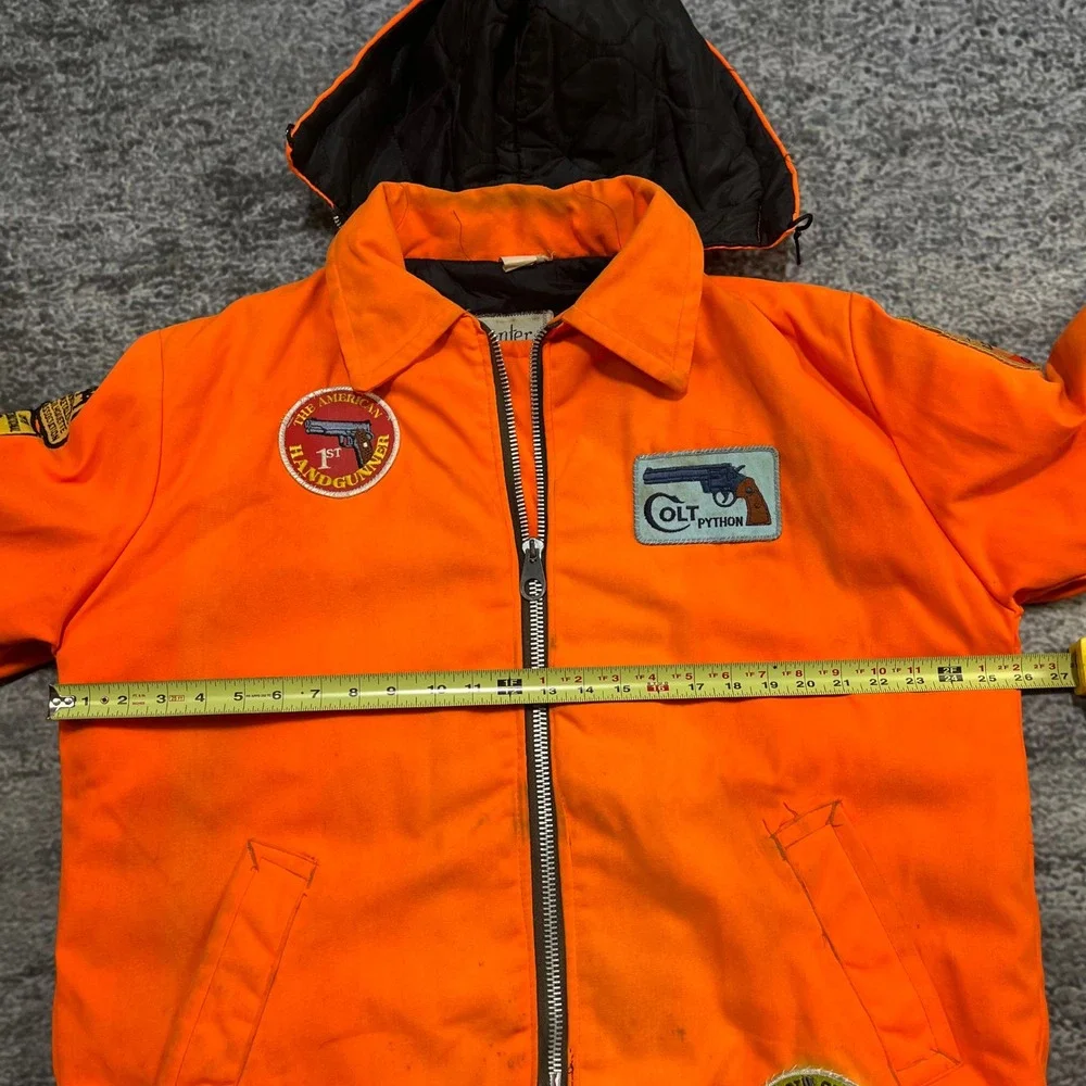 Vintage The Hunter Jacket Mens Large Orange USA Colt Python‎ NRA Championship